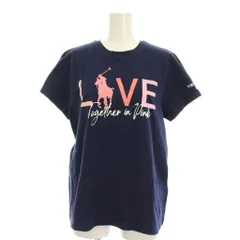 ラルフローレン RALPH LAUREN PINK RONY Tシャツ カットソー M 紺 ネイビー 半袖 ロゴプリント /YM
