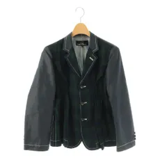 トリココムデギャルソン tricot COMME des GARCONS AD2015 ジャケット チェック柄 異素材 M グリーン ネイビー ブラック TQ-J003 /DO