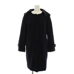 バビロン BABYLONE ロングコート ウール アウター 36 紺 ネイビー フード付き 無地 7400105145 /YM ■MA