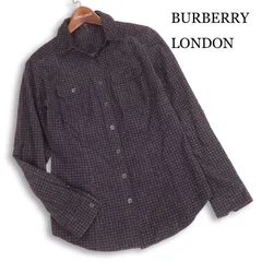 BURBERRY LONDON バーバリー ロンドン 秋冬 千鳥柄♪ 長袖 コーデュロイ ワーク シャツ Sz.38 レディース