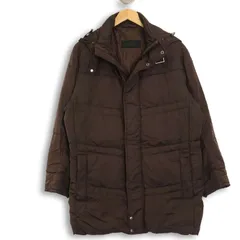 SANYO サンヨー 秋冬 ダウン★ ジップ フーディー コート Sz.L レディース 茶色 ブラウン