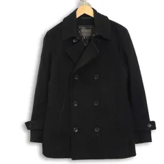 UNIQLO ユニクロ 秋冬 中綿★ ウール ピーコート Pコート Sz.M メンズ 黒