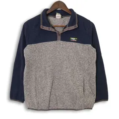 L.L.Bean エルエルビーン 秋冬 ロゴ★ パターン切替 ハーフボタン プルオーバー フリース トレーナー Sz.L14-16　キッズ