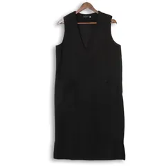 La-gemme ラジエム 秋冬★ Vネック ノースリーブ ワンピース ジャンパースカート Sz.M　レディース 黒