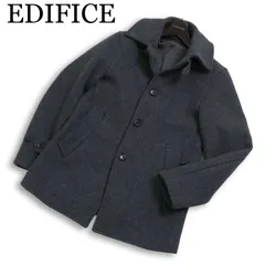 EDIFICE エディフィス 秋冬 ウール100％★ ステンカラー コート Sz.44 メンズ 灰 グレー