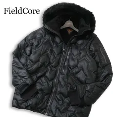 FieldCore フィールドコア ワークマン 中綿 キルティング★ フーディー ブルゾン ジャケット Sz.3L メンズ 黒 大きい 特大
