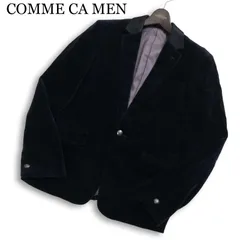 COMME CA MEN コムサ メン 秋冬 総裏 ベロア★ テーラード ジャケット ブレザー 紺ブレ Sz.M メンズ 紺 ネイビー 日本製