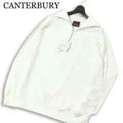 未使用★ CANTERBURY カンタベリー ラグビー ロゴ ハーフジップ スウェット トレーナー Sz.3L メンズ 白 大きいサイズ 特大