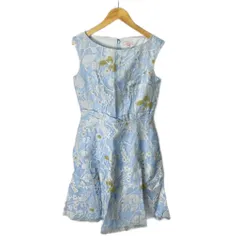 トッカ TOCCA 花柄 ノースリーブワンピース ひざ丈 0 ブルー ■GY43