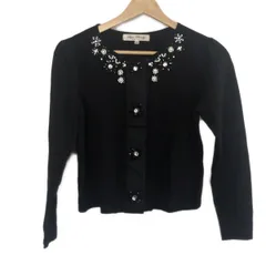 SUPERBEAUTY(スーパービューティー) カーディガン サイズ40 M レディース - 黒 長袖/ビーズ/ラインストーン