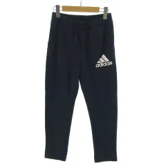 アディダス adidas パンツ スウェット ロゴプリント 裏起毛 ネイビー 紺 150