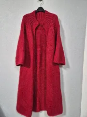 レッド ハンドメイド ロングコート 66前後