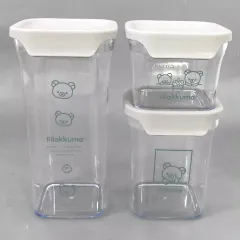 【中古】食器 グレー NEW BASIC RILAKKUMA クリアストッカー3点セット 「リラックマ」