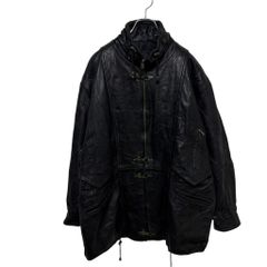 ユーロ】レザー ファイヤーマンジャケット L バックル 短丈 80s 90s