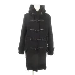 ナノユニバース nano universe ダッフルコート ロング丈 フーディー ウール 38 M 黒 ブラック /AH2 ■GY18