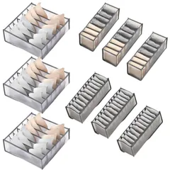 SakuraLovely8 下着収納 下着収納ケース 下着収納ボックス 小物収納 9点セット (グレー) [グレー]