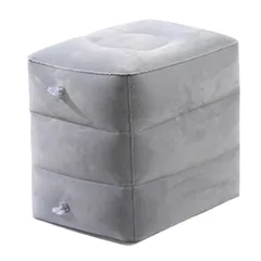 ideamall エアーフットレスト 空気 調節可能 飛行機 オフィス 機内 3段式 (グレー) [グレー]