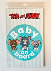トムとジェリー ビッグサイズステッカー Baby on board ドット TOM and JERRY 車 キャラ グッズ TMJ034 トムとジェリー ビッグサイズステッカー Baby on board ドット TMJ-034