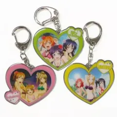 【中古】キーホルダー・マスコット(キャラクター) [単品] ラブライブ! μ’s ユニットシングルジャケットイラストハート型キーホルダー3個セット 「CD Music S.T.A.R.T!! BD付超豪華盤」 封入特典