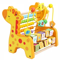 moire imports ルーピング そろばん 木製 おもちゃ ビーズコースター プレゼント 動物 (キリン) [並行輸入品] [キリン]