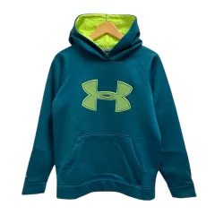 アンダーアーマー UNDER ARMOUR トレーナー パーカー フーディ ロゴ ワンポイント 長袖 YMD 緑 グリーン ネオンイエロー