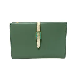 FURLA(フルラ) 2つ折り財布 プリムラ グリーン×アイボリー レザー