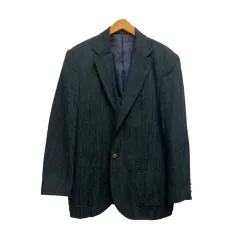 ジーステージ G-STAGE テーラードジャケット 長袖 無地 コーデュロイ シルク混 170211 M 紺 ネイビー メンズ