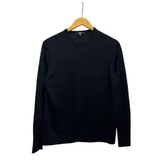 ユニクロ UNIQLO ニット セーター 長袖 クルーネック 無地 ウール 251-461036 XL 紺 ネイビー