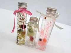 完成品 ハーバリウム 3点おまとめ オイル浸け プリザーブドフラワー ドライフラワー ガラス瓶 植物標本