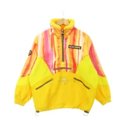 デサント DESCENTE スキーウェア フリースジャケット ハーフジップ プルオーバー 切り替え ロゴ刺繍 小さいサイズ SS 黄 イエロー /AH1 ■GY09
