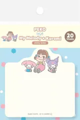 【中古】ノート・メモ帳 ペコちゃん＆マイメロディ＆クロミ 型抜き付箋 ドットB 「PEKO×サンリオキャラクターズ」