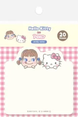 【中古】ノート・メモ帳 ペコちゃん＆ハローキティ 型抜き付箋 チェックB 「PEKO×サンリオキャラクターズ」
