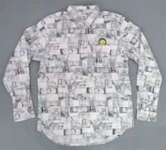 [중고] 폴로 셔츠·워크 셔츠 코지코지(코믹 패턴) 콜라보레이션 셔츠 화이트 M사이즈 [코지코지×그라니프(graniph)]