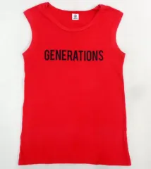 【中古】ポロシャツ・ワークシャツ(男性アイドル) GENERATIONS ノースリーブTシャツ レッド 「GENERATIONS LIVE TOUR 2017 “MAD CYCLONE”」