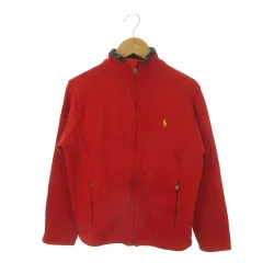 ポロ ラルフローレン POLO RALPH LAUREN ニットジャケット ジップアップ 女の子 ガールズ 150 赤 レッド スタンドカラー ポニー刺繍 /MN14 ■GY99