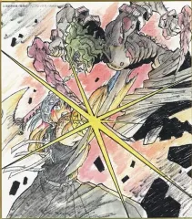 【中古】紙製品 宇髄天元＆妓夫太郎 「鬼滅の刃 全集中展 -無限列車編・遊郭編- 作画スタッフ全集中複製ミニ色紙E」