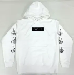 【中古】アウターウェア(男性アイドル) 江口拓也 EGUMI BOX LOGO ＆ 猫 PULL OVER PARKA(パーカー) ホワイト ワンサイズ/メンズLサイズ  EGUMI ONLINE SHOP限定