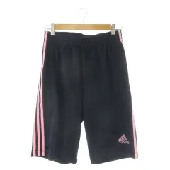 アディダス adidas CLIMA 365 ショートパンツ L 紺 ネイビー ピンク サイドライン ロゴプリント ショート丈 /CK38 ■GY58