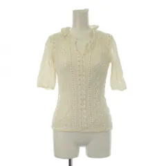 スナイデル SNIDEL ニット カットソー トップス ONE 白 ホワイト 半袖 Vネック 透かし編み /LP ■GY58