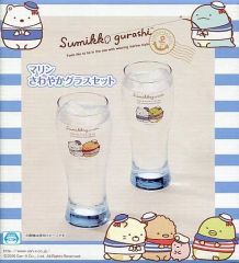 [중고] 글라스(캐릭터) 블루 마린 상쾌한 글라스 세트(2개 세트) [스미코구라시]