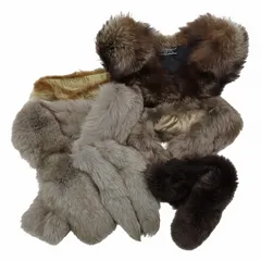 まとめ売り 5点セット フォックス ファー ティペット マフラー ブラウン系 グレー系/1YBA1 レディース