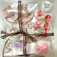 ピンク系ヘアアクセサリー5点set