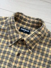 90s オールド ユニクロ フランネル チェック シャツ M (100-103)