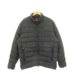 ユニクロ UNIQLO +J ダウンジャケット ライトダウン スタンドカラー ダブルジップ ナイロン XL 黒 ブラック /AH20 ■GY18