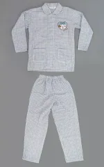 【中古】衣料雑貨 ハチワレ(チェック) パジャマ ブルー Sサイズ 「ちいかわ なんか小さくてかわいいやつ×しまむら」のサムネイル