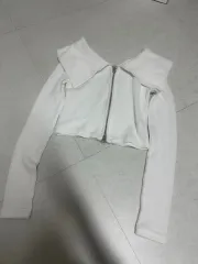 新品 クロップド ビック襟 Tシャツ ジッパー