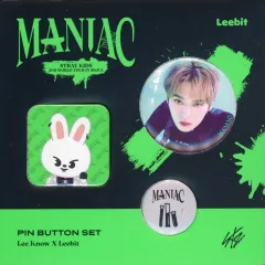 【中古】バッジ・ピンズ リノ SKZ×SKZOO PIN BUTTON SET(缶バッジ3種セット) Leebit 「Stray Kids 2nd World Tour “MANIAC” in Seoul」