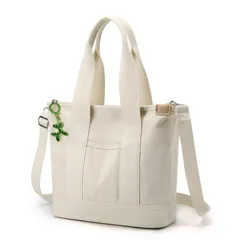 在庫処分 旅行 通学 通勤 可愛いキーホルダー 軽量 防水 手提げバッグ 多収納 人気 男女兼用 帆布 ストート キャンバ アクセサリー付き ショルダーバッグ 肩ひも付き 2WAY仕様 A4対応 大容量 キャンバス トートバッグ KO-KO] [KSYN