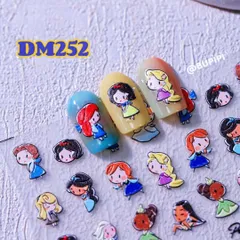 人気 3D ネイルシール プリンセス キャラクター 可愛い ネイルアート デコ用品 貼る 手作り素材 DM252