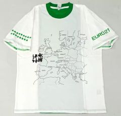 [중고] T 셔츠 EURO21T 셔츠 화이트 × 그린 S 사이즈 [수요일 어떨까요]